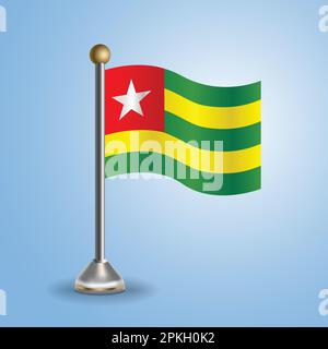 State table flag of Togo. National symbol, vector illustration Stock Vector