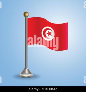 State table flag of Tunisia. National symbol, vector illustration Stock Vector