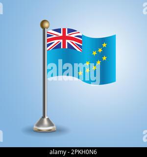 State table flag of Tuvalu. National symbol, vector illustration Stock Vector