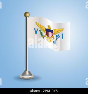 State table flag of Us Virgin Islands. National symbol, vector illustration Stock Vector