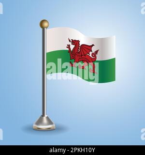 State table flag of  Wales. National symbol, vector illustration Stock Vector