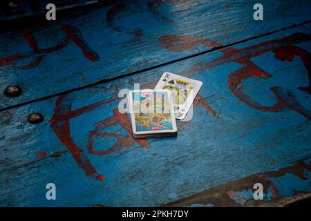 Cards being played in Chandni Chowk, Delhi, India Stock Photo