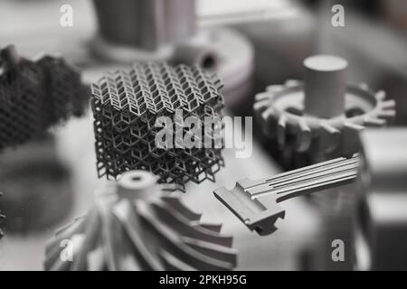New metal detail of automobile rotor with blades in shop Stock Photo