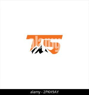TS and mountain logo icon vector Stock Vector
