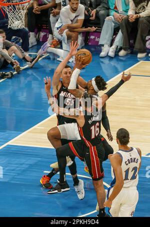 Miami Heat forward Duncan Robinson (55) shoots over Portland Trail ...