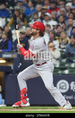 MILWAUKEE, WI - APRIL 07: St. Louis Cardinals starting pitcher Jack Flaherty  (22) throws during a game between the Milwaukee Brewers and the St. Louis  Cardinals at American Family Field on April