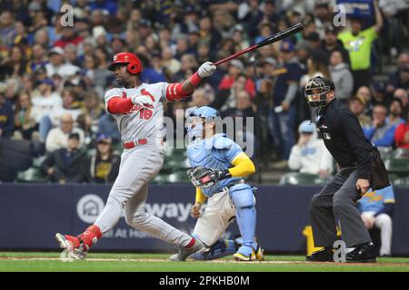 MILWAUKEE, WI - APRIL 07: St. Louis Cardinals starting pitcher Jack Flaherty  (22) throws during a game between the Milwaukee Brewers and the St. Louis  Cardinals at American Family Field on April