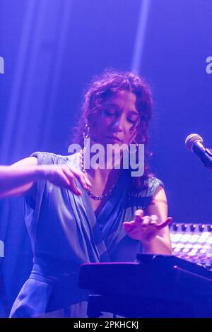 Paris, France. 05th Apr, 2023. French singer-songwriter, Sophie Maurin seen during a performance of her second album 'Longitudes' at the Cafe de la Danse in Paris. Credit: SOPA Images Limited/Alamy Live News Stock Photo