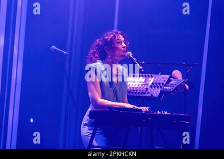 Paris, France. 05th Apr, 2023. French singer-songwriter, Sophie Maurin seen during a performance of her second album 'Longitudes' at the Cafe de la Danse in Paris. Credit: SOPA Images Limited/Alamy Live News Stock Photo