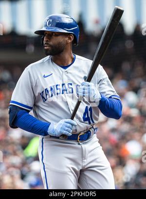 Kansas City Royals' Jackie Bradley Jr. hits a home run during the