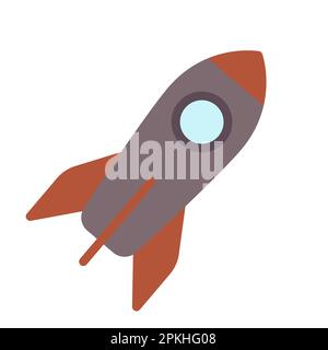 Rocket Icon In Flat Design. Isolated On White Background. Vector Illustration Stock Vector