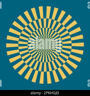 Psychedelic Sunburst Circle. Retro Vintage Trippy Sunburst Swirl 60-70s design Stock Vector