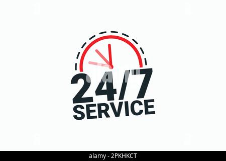 24 hours service everyday banner vector design Stock Vector