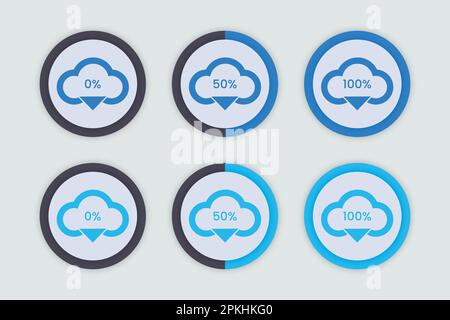 Circle percentage diagram vector illustration set from 1 to 100 with ...