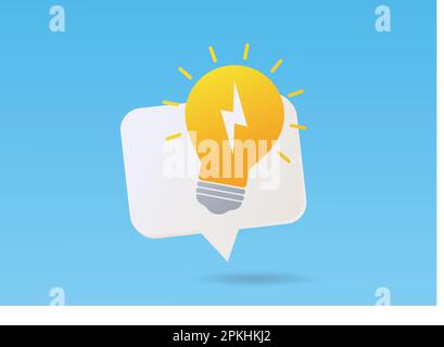 Light bulb in speech bubble vector Stock Vector