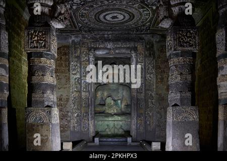 The Ajanta Caves world Heritage site India. Stock Photo