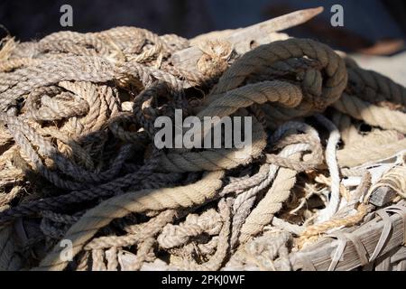 Some Rope closeup on white background isolated Stock Photo
