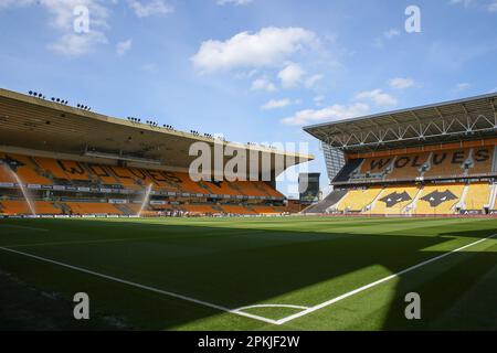 Wolverhampton, UK. 08th Apr, 2023. A general view inside of Molineux, home of Wolverhampton Wanders ahead of the Premier League match Wolverhampton Wanderers vs Chelsea at Molineux, Wolverhampton, United Kingdom, 8th April 2023 (Photo by Gareth Evans/News Images) in Wolverhampton, United Kingdom on 4/8/2023. (Photo by Gareth Evans/News Images/Sipa USA) Credit: Sipa USA/Alamy Live News Stock Photo