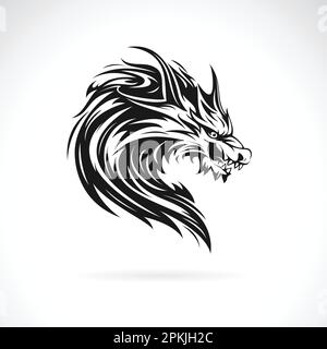 Vector of a dragon head design on white background. Easy editable layered vector illustration. Animals. Stock Vector