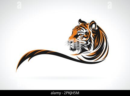 Vector of tiger head design on white background. Easy editable layered vector illustration. Wild Animals. Stock Vector