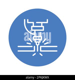 Metal cutting olor line icon. Metal work. Pictogram for web page. Stock Vector