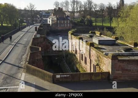 The Grade II listed Hydro Electric Power Station on the River Dee in Chester city centre UK Stock Photo