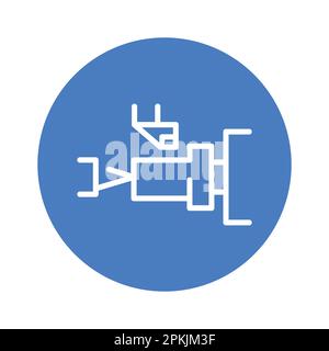 Turning mechanical olor line icon. Metal work. Pictogram for web page. Stock Vector