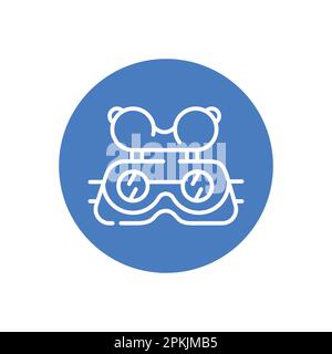 Glasses for welding black line icon. Work equipment. Eye safety Stock Vector