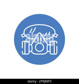 Protective gas mask black line icon. Equipment respirator. Safety symbol. Stock Vector