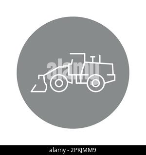Grader olor line icon. Road construction. Pictogram for web page Stock Vector
