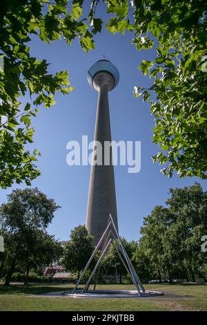 29.06.2018. Duesseldorf, DE. View of the Rheinturm, TV Tower, viewing platform and restaurant in Duesseldorf, Germany.  Credit: Ant Palmer/Alamy Stock Photo