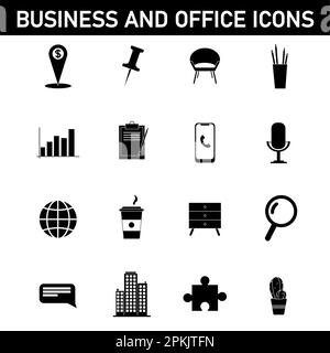Collection of simple icons on the topic: business and office. Isolated ...