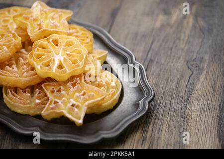 rosette cookies with copy space Stock Photo