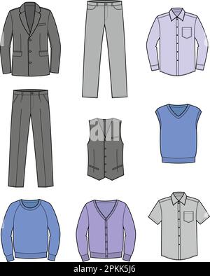 Set of mans business clothes. Stock Vector