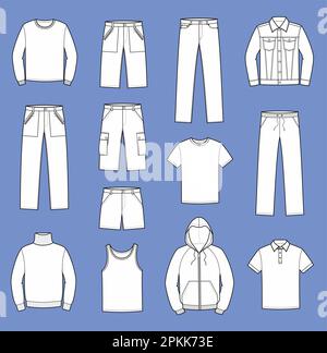 Set of mans casual clothes. Stock Vector