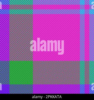 Plaid check textile. Vector texture tartan. Background pattern fabric seamless in green and purple colors. Stock Vector