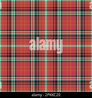 Plaid seamless background. Pattern textile vector. Check tartan fabric texture in turquoise and black colors. Stock Vector
