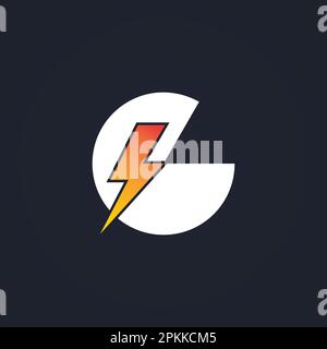 G Letter Logo With Lightning Thunder Bolt Vector Design. Electric Bolt Letter G Logo Vector Illustration. Stock Vector