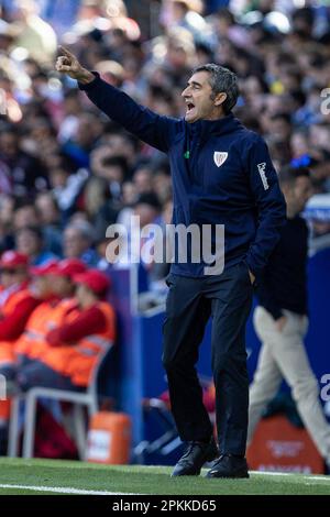 Barcelona, Spain. 08th Apr, 2023. Spanish La Liga soccer match Espanyol vs Athletic Club at RCDE Stadium, Barcelona, April 08, 2023 900/Cordon Press *** Local Caption *** Credit: CORDON PRESS/Alamy Live News Stock Photo