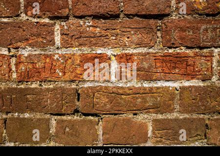 Winchelsea, April 3rd 2023: Prisoner graffiti in the former gaol Stock Photo