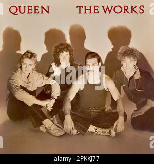 Queen - original vinyl album cover - The Works - 1984 Stock Photo