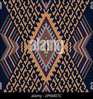 Abstract seamless pattern stylized as artificial intelligence.  Traditional ornament. Tribal pattern. Folk motive. Can be used for wallpaper, textile, Stock Vector