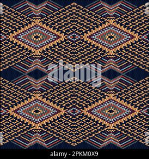 Abstract seamless pattern stylized as artificial intelligence.  Traditional ornament. Tribal pattern. Folk motive. Can be used for wallpaper, textile, Stock Vector