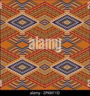 Ornament, mosaic, ethnic, folk pattern. It is made in bright, juicy, perfectly matching colors. Stock Vector