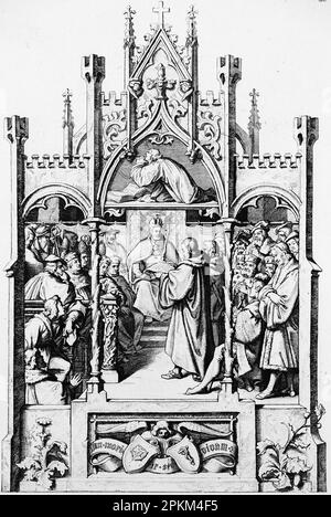 Martin Luther receiving the Augsburg confession or Augustan Confession