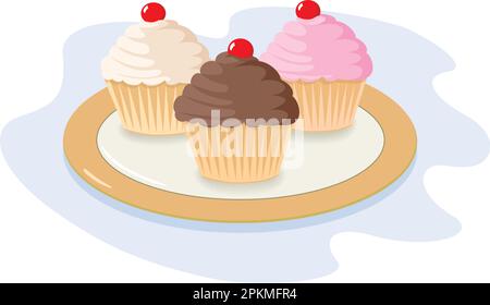 https://l450v.alamy.com/450v/2pkmfr4/three-cupcakes-on-a-tray-all-vector-art-2pkmfr4.jpg