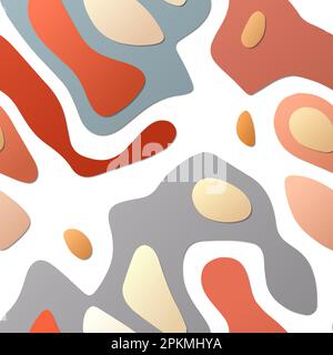 Colorful abstract layers. Papercut style background. Vibrant 3d topography shapes. Awesome banner, poster, brochure, template, flyer design. Stock Vector