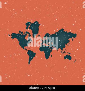 The World vintage map. Grunge map with distressed texture. The World poster. Vector illustration. Stock Vector