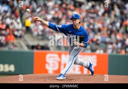 San Francisco, USA. 8th Apr 2023. April 08 2023 San Francisco CA, U.S.A. Kansas City starting pitcher Brady Singer (51) on the mound during the MLB game between the Kansas City Royals and the San Francisco Giants at Oracle Park San Francisco Calif. Thurman James/CSM(Credit Image: © Thurman James/Cal Sport Media) Credit: Cal Sport Media/Alamy Live News Stock Photo