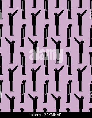 Man looks up pattern seamless. Looking up guy background Stock Vector